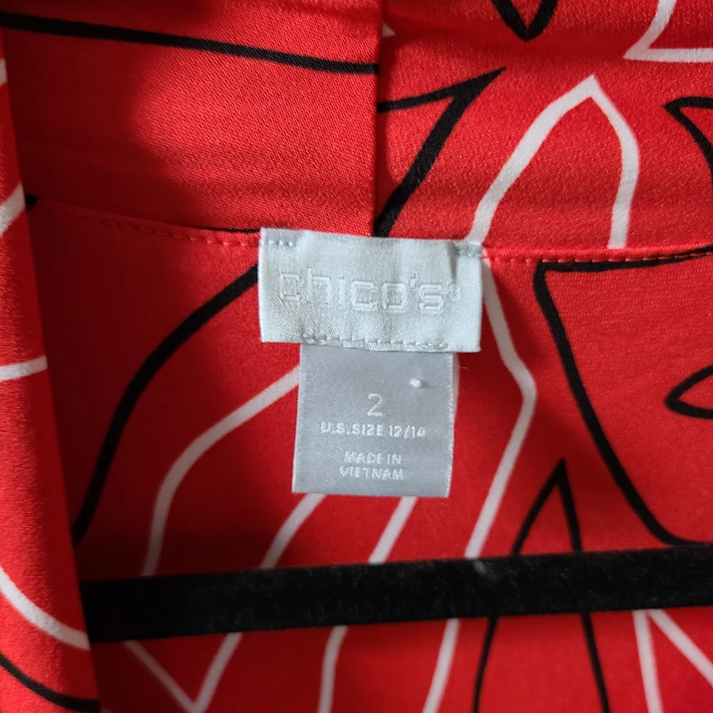 Chico's Red and White Maxi Dress - Picture 3 of 5